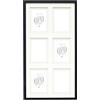 Deknudt Frames - Cornice per 6 foto - nera - con doppio passepartout - dimensione immagine: 10 x 15 cm - in legno MDF - da appendere - multipla - incollaggio - S65KK2 P6 10 x 15 cm