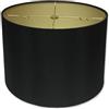Royal Designs, Inc. Royal Designs - Paralume basso con retro rigido, Nero, 11 x 12 x 8.5