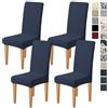 Dioxide Coprisedie con Schienale Elastico Copri Sedia da Cucina Tessuto Jacquard Antimacchia,Universali Coprisedia Elasticizzati, Moderno Fodera Sedia per Soggiorno,Cucina,Casa (Blu Navy,4pc)