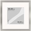 FRAMAI® Cornice portafoto 30x30 cm in argento - con passe-partout - Cornice in legno MDF, plexi incassabile, ecologico, con sospensione e supporto - Formato ritratto e paesaggio