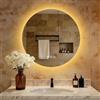 S'AFIELINA Specchio bagno con luce LED rotondo 60 cm, specchio bagno LED, specchio bagno, retroilluminato, antiappannamento, dimmerabile, 3 colori luce, memoria, IP65