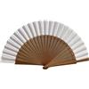 Tusitala Barcelona Ventaglio spagnolo Calado Espiga - Legno e cotone - 23 cm - Custodia in yute natural - Accessorio moda - Fatto a mano in Spagna - Eventi e regali - Collezione Must