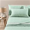 Caleffi Completo Lenzuola Matrimoniale Nevada 2 in 100% Cotone - Set Letto 250x280 cm con Lenzuolo Sotto con Angoli 180x200 H28 + 2 Federe 50x80 (Green)