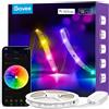 Govee Striscia LED 5 Metri, Strisce RGBIC Funziona con Alexa Google Assistant e APP, DIY Segmentato Sync Musicale per Luci LED Camera da Letto, Soggiorno, Cucina, Giochi