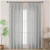 Joydeco Tende Lino Semitrasparenti per Interni Finestre 2 Pezzi L 140 x A 260 CM, Tende Decorative Moderne con Fettuccia Camera da Letto Soggiorno Sala da Pranzo, Grigio Chiaro