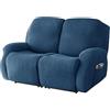 WJHDWYD Elastico 4-Pezzo Copripoltrona Relax Reclinabile 1 Posto, Morbido Jacquard Tessuto Copripoltrona Relax Reclinabile Elettrica Con Tasche(Blu Reale,2 posti)
