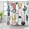 Bovlleetd Tenda da Doccia Cactus Pianta 183x188cm Astratta Cartoni Animati Colorato Deserto Cactus Tende da Doccia, Impermeabile Lavabile in Poliestere Tende da Bagno con 12 Ganci per Vasca da Bagno