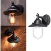 TEKHOME Applique da Esterno E27 IP44, Lampada da Parete Classica in Alluminio e PC, Attacco E27 (Lampadina no), Impermeabile per Facciata, Balcone e Giardino - Bianco/Grigio B247 (NERO)