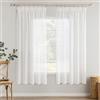 MIULEE Tende Trasparenti Tende per Interni con Nastro Arricciato 2 Pannelli per Finestre Camera da letto Soggiorno Casa Moderna 140X200 CM Bianco