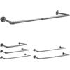 Natural Goods Berlin Appendiabiti da Muro Pipe GARD Wall | Montaggio a Parete Semplice | Appendiabiti da Parete Design Industriale | Metallo | Guardaroba Fai-da-te in Ghisa | 30x150 cm