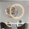 Generic Lampada da parete a LED 3D a forma di luna, illuminazione Art Deco moderna con orologio da parete dal design minimalista, scultura decorativa da parete per interni in stile orientale e tradizionale