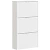 Arreditaly Scarpiera A Ribalta Salvaspazio 3 Ante E 6 Ripiani Mobile Portascarpe Antigraffio Fino A 20 Paia Di Scarpe Design Moderno Minimal Ingresso Corridoio Retro Porta 113 x 60 x 22 Cm (Bianco)