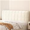 TLMQYXZE Copri Testiera Letto Matrimoniale/Singolo/Una Piazza E Mezza Imbottito Tessuto,Elastica Copertura Fodera Velluto Protezione per Testiera Letto Ferro Battuto/Legno/Pelle(Beige,140x70cm)