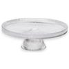KORAT Alzatine in Vetro Trasparente - Porta Torta Centrotavola Confettata Elegante - Design a Righe - Ideali per Dolci, Eventi, Matrimoni - Diverse Dimensioni Disponibili (Ø Vari) (Ø 21 x H. 7.5 cm)