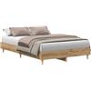 vidaXL Giroletto Senza Materasso Rovere Artigianale 135x190 cm, mobili per Camera da Letto, Base del Letto, Letto Matrimoniale, Letto, Rete del Letto