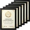 artemisia cornici Set 6 Cornici A4 21x30 in Legno Massello, Cornici da Parete e Tavolo per Laurea Diplomi e Foto, Cornice A4 Legno con Vetro Acrilico, Cavalletto e Gancio, Made in Italy