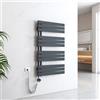 EMKE Scaldasalviette elettrico con elemento riscaldante wifi termostatato,1041x600mm 600W，Pannello asciugamano elettrico con asta di riscaldamento con timer, Antracite