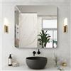NIMURY Specchio rettangolare 76x76 cm, senza cornice, angoli arrotondati, per bagno, camera da letto, soggiorno, orizzontale o verticale