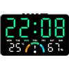 LVYXON Orologio elettronico a LED con ampio display che mostra ora, data, temperatura e umidità, indicatore del livello di comfort, funzione sveglia, montaggio a parete o posizionamento sulla scrivania