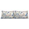 SpazioTessile Completo Letto Set Lenzuola o Federe 100% Cotone Fantasia Mare Blu o Beige (Beige, Coppia Federe 50x80)