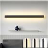 ZTWLEED Applique da Parete Interno,36W LED Lampada da Parete 3000K/4000K/6000K,Applique da parete Moderno Lunga per Soggiorno Camera da Letto Scala Corridoi Nero 100CM 110-240V