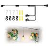BORDEAG Lampadario a sospensione con spina, lampada a sospensione con connettori e interruttore, portalampada a 3 luci, E27 con cavo, cavo vintage, 6,3 m, fai da te a testa singola, cavo per caffè, balcone