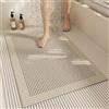 Z·Bling Tappetino Doccia Antiscivolo 60x100cm,Tappeto Doccia in Luffa,Tappetino Vasca Senza Ventose,Tappeto Bagno con Fori di Drenaggio,Motivo Geometrico A