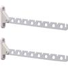 PRIOstahl Braccio appendiabiti 310 mm, colore bianco, set da 2 pezzi, pieghevole - gancio appendiabiti, gancio guardaroba, montaggio a parete, portata 5 kg, appendiabiti, supporto a sospensione