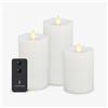 Luminara Set di 3 candele a LED senza fiamma realistiche bianche, funzionamento a batteria con telecomando, funzionamento a pilastro a fiamma mobile, funzionamento a colonna, cassaforte