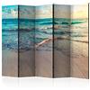 murando - Paravento Decorativo Monofacciale Mare 225x172 XXL 5 Pannelli Divisori - Stampa su un Lato su Tela in TNT - Separe Divisorio per la Casa Simpatici Legno - Onde c-B-0358-z-c