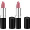 Rimmel London Rimmel Lasting Finish, 077 Brink Of Pink, Rossetto Satinato, Lunga Durata, Finish Satinato, Ricco Colore, Idratante, Formula Vegana, 4g (Confezione da 2)
