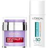 L'Oréal Paris Routine Crema-Gel Rimpolpante Revitalift Filler con Acido Ialuronico, Pelle Idratata a Lungo + Fluido UV Anti-Macchie Bright Reveal Light, Incarnato Luminoso, Con Niacinamide e SPF50