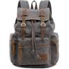 VARLIVOO Zaino Uomo Vintage in Tela per PC Portatile 15.6 Pollici