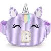YOOLIFE Regalo di compleanno per ragazze e bambini, marsupio con iniziale, borsa a tracolla, Viola, B, B