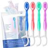 PORFOYO 26PCS Spazzolino Da Viaggio, 5 in 1Spazzolini da Denti da Viaggio portatili con Plettri per Filo Interdentale, Pazzolino da Denti Portatile per Campeggio, Escursionismo, Viaggi