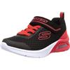 Skechers Microspec Max Gorvix, Scarpe da ginnastica Bambini e ragazzi, Black Textile Red Trim, 27.5 EU