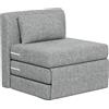 Poltrona Letto Pieghevole Da Terra A 3 Sezioni Salvaspazio In Tessuto, 80x75x74 Cm, Grigio