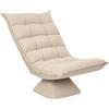 Poltrona Relax Girevole 360° Con Schienale Regolabile In 5 Posizioni In Tessuto Effetto Lino, Beige