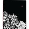 Cambridge Agenda settimanale e mensile 2023, 20-1/2 x 28, grande, Premium, FloraDoodle, nero/bianco (589-905)