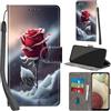 Haninsuze Cover per Samsung Galaxy A12/M12 Custodia Cover Pelle Libro Portafoglio con Porta Carte Magnetica Protezione Antiurto Cuoio Flip Case Custodia Cover per Samsung A12, Rose