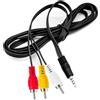 VIEVRE Cavo AV da 3,5 mm a RCA, cavo S-video, da Cinch a Jack, cavo audio per smartphone, lettori MP3, tablet, altoparlanti, home theater - 1 m