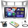Hikity 4+64GB Android 15 Autoradio per Toyota Yaris/Vizi 2005-2011 con Wireless Carplay Android Auto, 9 Pollici Touch Screen con Navigatore GPS Bluetooth WiFi FM/RDS Retrocamera