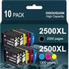 OGOUGUAN Compatibile con PGI-2500XL PGI-2500 XL Cartucce d'inchiostro di ricambio per Canon MAXIFY MB5350 iB4050 MB5050 MB5150 MB5450 iB4150 MB5455 MB5155 (4 nero e 6 colori)