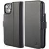 Snakehive Custodia a portafoglio in vera pelle per iPhone 15 Plus - Custodia a libro con scomparti per carte di credito e supporto (nero screziato)