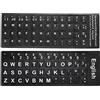 PATIKIL Inglese & Lingua SpagnolaTastiera Adesivi, 2pz Universale Tastiera Sostituzione Copertura Frosted per Notebook Computer, Nero Sfondo Bianco Scritte