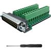 iYueMps DB25 Adattatore terminale Adattatore breakout maschio a 25 pin D-SUB RS-232 Seriale a 25 pin senza saldatura Modulo segnale morsettiera