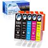 GoToners XXL Cartuccia d'inchiostro compatibile per Canon PGI580 CLI581 per Pixma TR8550 TR7550 TS705 TS705a TS6350 TS6350a TS6351 TS6351a TS6250 TS6150 TS8250 TS9550 TS950 TS955 1C TS6151 TS6251