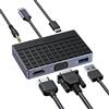 Yottamaster Hub USB C a 5 porte Yottamaster con erogazione di alimentazione da 100 W, HDMI 4K, VGA, audio da 3,5 mm, USB 3.0 a 5 Gbps per Macbook Pro, Macbook Air, XPS, laptop e altro