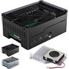 Miuzei Metallo acrilico + alloggiamento per Raspberry Pi 5 Support PCIe M.2 NVMe Hat SSD montaggio superiore X1001/ X1003/ X1000 All SSD Expansion Board at the Top,Case for Raspberry Pi 5 8GB 4GB