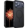 Nekiyo Tech Custodia Doppio Strato Robusta Magnetica per Compatible with iPhone 17 Pro Max, Protezione Antishock di Grado Militare Anti-Ingiallimento Copertura Anti-Impronte Digitali Heavy Duty - Nero